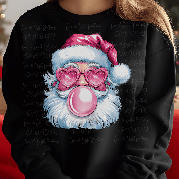 Pink Blowing Bubble Santa