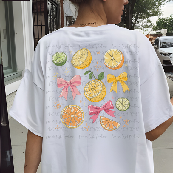 Pink Bow Lemon Sqaure