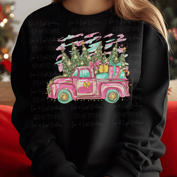 Pink Christmas Truck