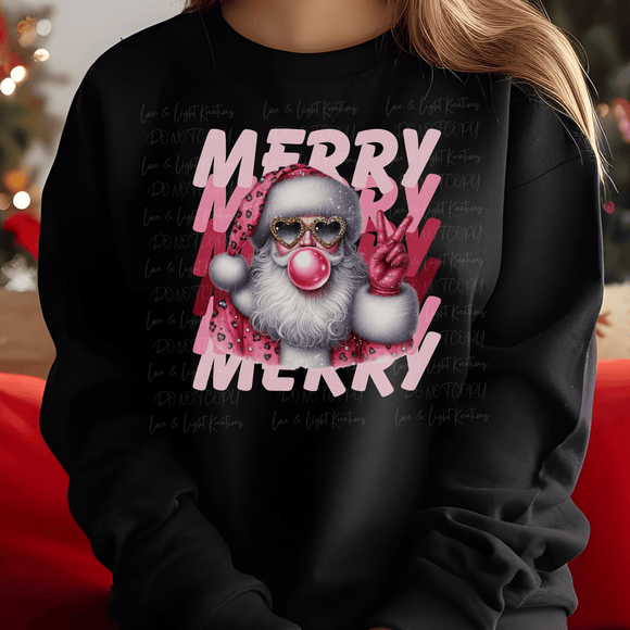 Pink Merry Christmas Santa