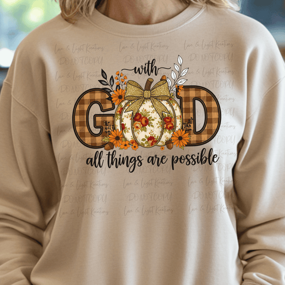 Plaid Fall With God All Things are Possible