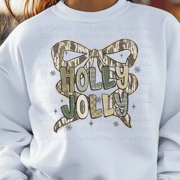 Preppy Camo Holly Jolly Coquette Bow