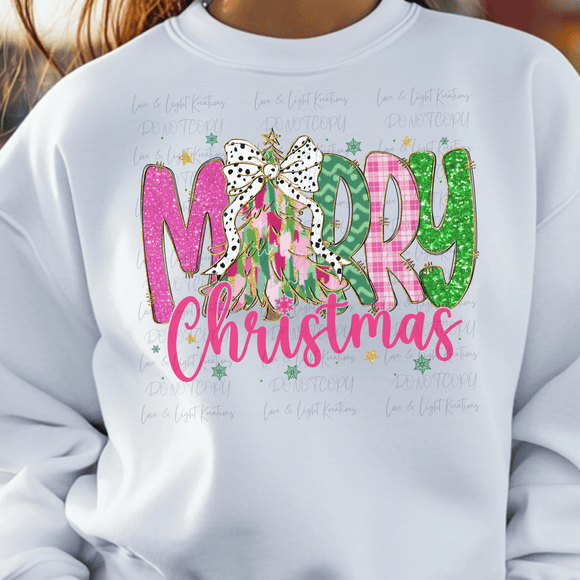 Preppy Merry Christmas with Tree