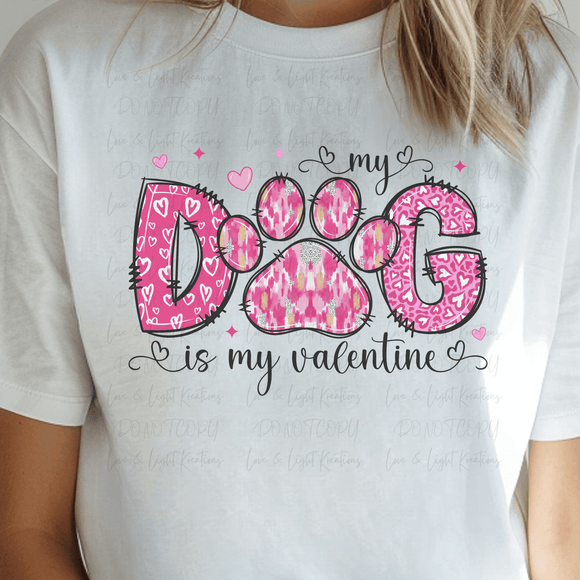 Preppy My Dog is my Valentine Paint Strokes