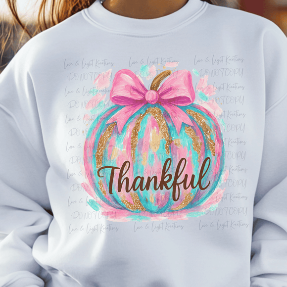 Preppy Paint Stroke Thankful Pumpkin