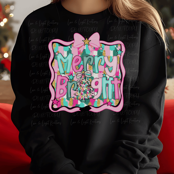 Preppy Pink Merry and Bright Paint Strokes