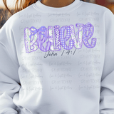 Preppy Purple Patchwork Believe