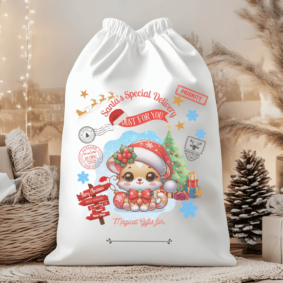 Special Delivery Cute Dog Santa Sack