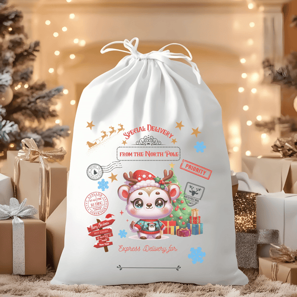Special Delivery Reindeer Santa Sack