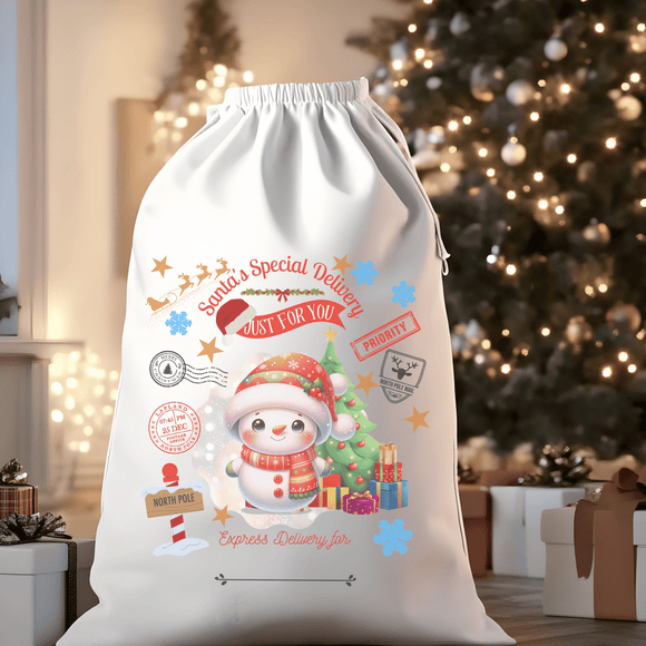 Special Delivery Snowman Santa Sack