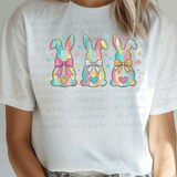 Three Paint Stroke Easter Bunnies with Coquette Bows