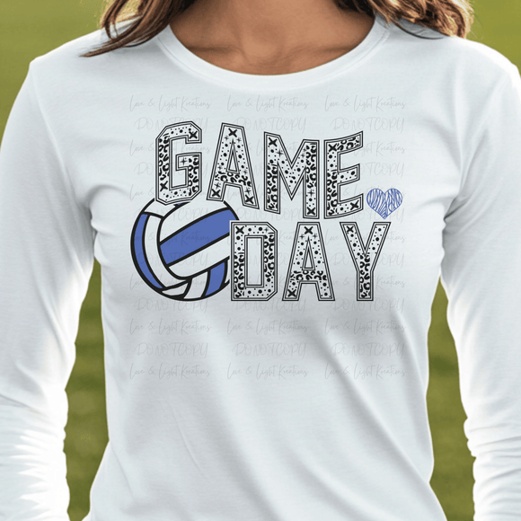 Volleyball Game Day Blue