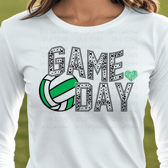 Volleyball Game Day Green
