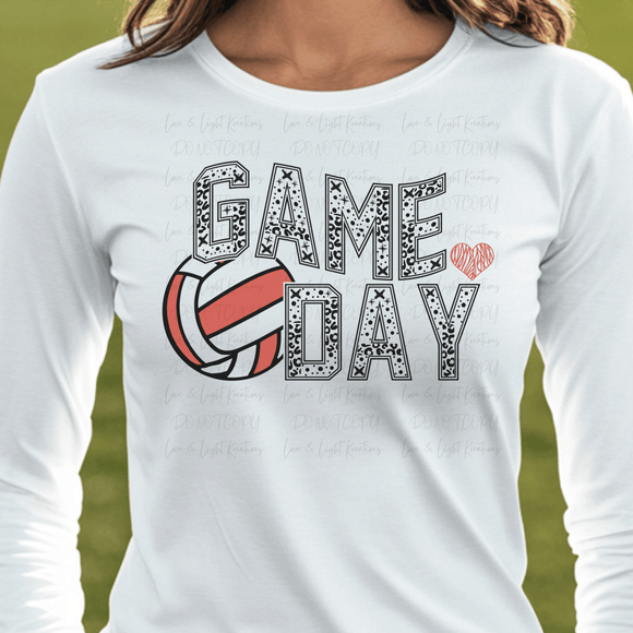 Volleyball Game Day Red