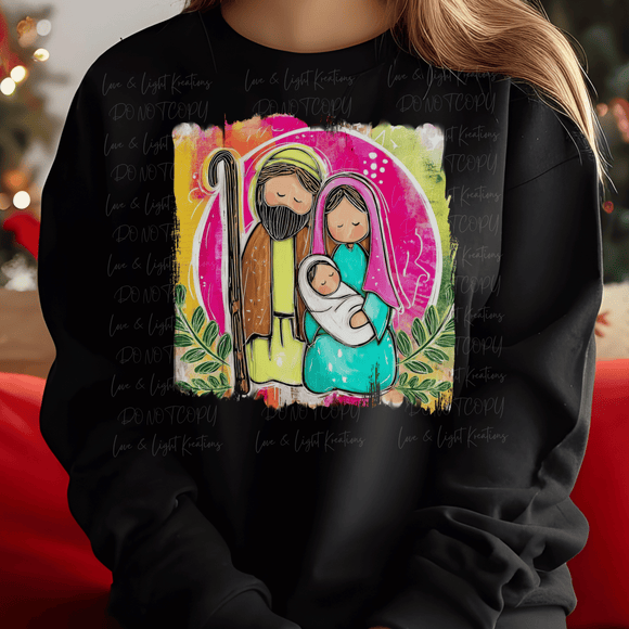 Watercolor Doodle Nativity