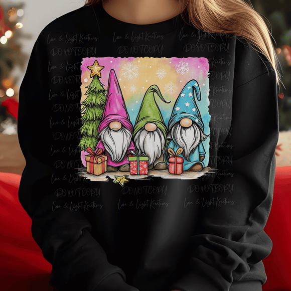 Watercolor Gnomes Christmas