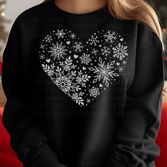 White Snowflake Heart