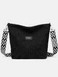 Corduroy Solid Color Crossbody with Removable Strap