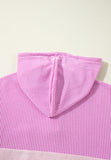 Corded Color Block Drawstring Hoodie