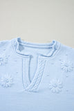 Daisy Notched Long Sleeve Sweater